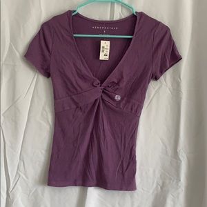 Aero ribbed V neck